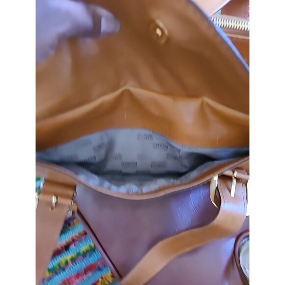 Vintage Michael Kors Standford Tan Leather Satchel Saddle Bag Handbag - Picture 9 of 15